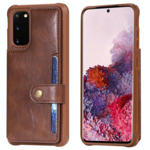 For Galaxy S20 Shockproof Horizontal Flip Protective Case with Holder & Card Slots & Wallet & Photo Frame & Short + Long Lanyard(Coffee) (OEM)