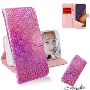 For Samsung Galaxy Note20 Ultra Solid Color Colorful Magnetic Buckle Horizontal Flip PU Leather Case with Holder & Card Slots & Wallet & Lanyard(Pink) (OEM)