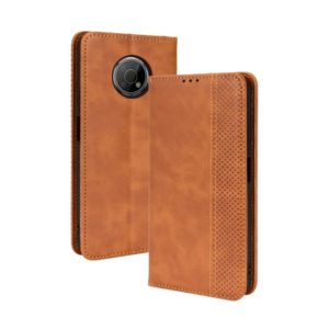 For Nokia G300 Magnetic Buckle Retro Texture Leather Case(Brown) (OEM)