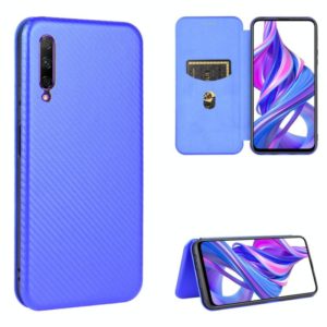 For Huawei Honor 9X Pro Carbon Fiber Texture Horizontal Flip TPU + PC + PU Leather Case with Card Slot(Blue) (OEM)