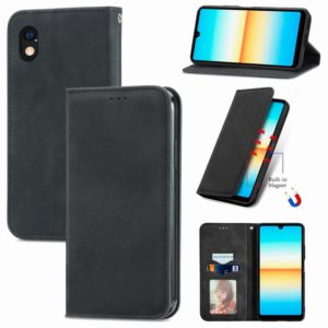 For Sony Xperia Ace III Retro Skin Feel Magnetic Leather Phone Case(Black) (OEM)