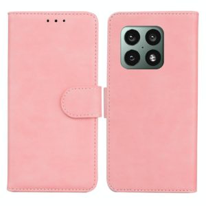 For OnePlus 10 Pro 5G Skin Feel Pure Color Flip Leather Phone Case(Pink) (OEM)