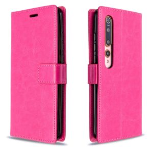 For xiaomi 10 Crazy Horse Texture Horizontal Flip Leather Case with Holder & Card Slots & Wallet & Photo Frame(Rose) (OEM)