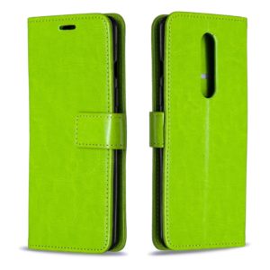 For OnePlus 8 Crazy Horse Texture Horizontal Flip Leather Case with Holder & Card Slots & Wallet & Photo Frame(Green) (OEM)