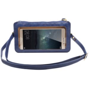 Universal Crazy Horse Texture Touch Screen Wallet Style PU Leather Shoulder Bag for Galaxy Note 8 & Mega 6.3, Huawei Mate 8 / Mate 7, etc. 6.3 inch Below(Dark Blue) (OEM)