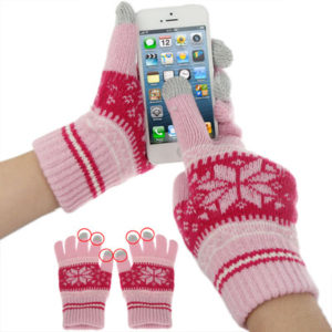 Multifunctional Three Fingers Touch Screen Wool Warm Gloves, For iPhone, Galaxy, Huawei, Xiaomi, HTC, Sony, LG and other Touch Screen Devices(Pink) (OEM)
