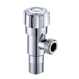 2 PCS Stainless Steel Angle Valve Single Handle Electroplating Wire Drawing Angle Valve, Specification: Plum Wheel Plated Hot Water (OEM)