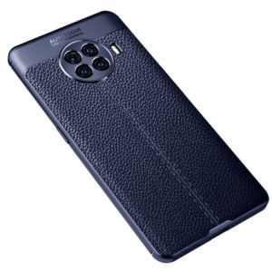 For OPPO ACE2 Litchi Texture TPU Shockproof Case(Navy Blue) (OEM)