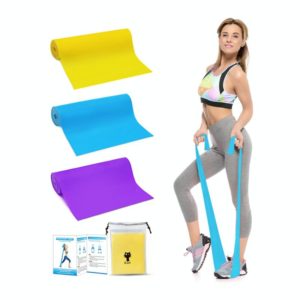 3 In 1 TPE Yoga Stretch Sheet Fitness Elastic Band Resistance Band Strength Training Stretch Band Set (OEM)