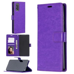 For Samsung Galaxy Note20 Crazy Horse Texture Horizontal Flip Leather Case with Holder & Card Slots & Wallet & Photo Frame(Purple) (OEM)