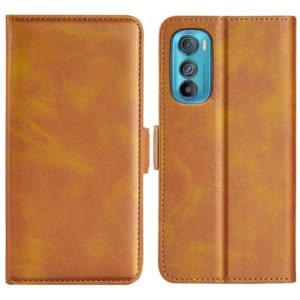For Motorola Moto Edge 30 5G Dual-side Magnetic Buckle Horizontal Flip Leather Phone Case(Yellow) (OEM)
