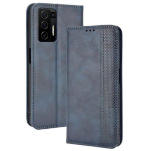 For BLU F91 Magnetic Buckle Retro Crazy Horse Leather Phone Case(Blue) (OEM)