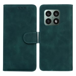 For OnePlus 10 Pro 5G Skin Feel Pure Color Flip Leather Phone Case(Green) (OEM)