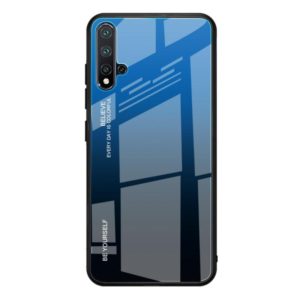 For Huawei Nova 5 / Nova 5 Pro Gradient Color Glass Case(Blue) (OEM)