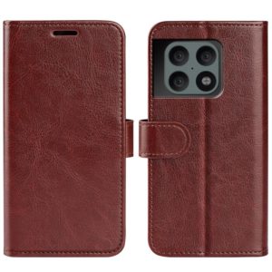 For OnePlus 10 Pro 5G R64 Texture Single Horizontal Flip Phone Protective Case with Holder & Card Slots & Wallet& Photo Frame(Brown) (OEM)
