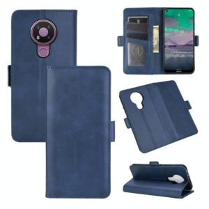 For Nokia 3.4 Dual-side Magnetic Buckle Horizontal Flip Leather Case with Holder & Card Slots & Wallet(Dark Blue) (OEM)