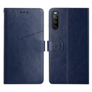 For Sony Xperia 10 Y Stitching Horizontal Flip Leather Phone Case(Blue) (OEM)