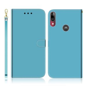 For Motorola Moto E6 Plus Imitated Mirror Surface Horizontal Flip Leather Case with Holder & Card Slots & Wallet & Lanyard(Blue) (OEM)