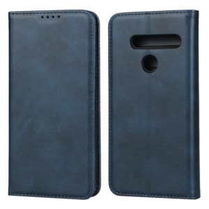 For LG G8 ThinQ Calf Texture Magnetic Horizontal Flip Leather Case with Holder & Card Slots & Wallet(Blue) (OEM)