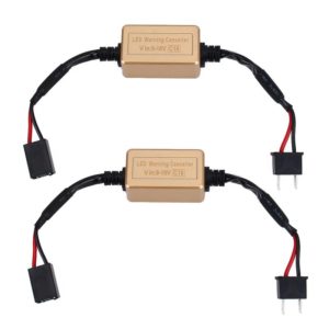 2 PCS H7 LED Headlight Canbus Error Free Computer Warning Canceller Resistor Decoders Anti-Flicker Capacitor Harness (OEM)