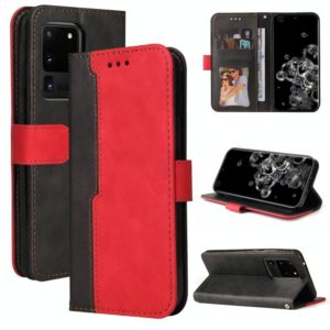 For Samsung Galaxy S20 Ultra Business Stitching-Color Horizontal Flip PU Leather Case with Holder & Card Slots & Photo Frame(Red) (OEM)