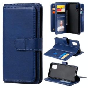 For Samsung Galaxy A41 Multifunctional Magnetic Copper Buckle Horizontal Flip Solid Color Leather Case with 10 Card Slots & Wallet & Holder & Photo Frame(Dark Blue) (OEM)