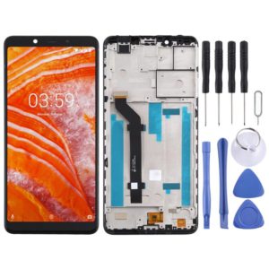 TFT LCD Screen for Nokia 3.1 Plus TA-1118 Digitizer Full Assembly with Frame (Black) (OEM)