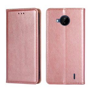 For Nokia C20 Plus Gloss Oil Solid Color Magnetic Leather Phone Case(Rose Gold) (OEM)