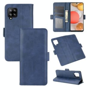 For Samsung Galaxy A42 5G Dual-side Magnetic Buckle Horizontal Flip Leather Case with Holder & Card Slots & Wallet(Dark Blue) (OEM)