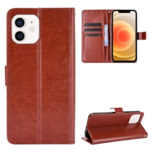 For iPhone 12 mini Crazy Horse Texture Horizontal Flip Leather Case with Holder & Card Slots & Wallet & Lanyard (Brown) (OEM)