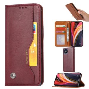 For iPhone 12 Pro Max Knead Skin Texture Horizontal Flip Leather Case with Photo Frame & Holder & Card Slots & Wallet(Wine Red) (OEM)
