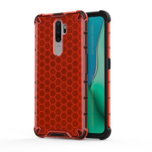 For Oppo A9 (2020) Shockproof Honeycomb PC + TPU Case(Red) (OEM)