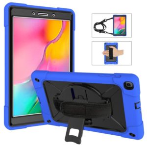 For Galaxy Tab A 8.0 (2019) T290 Contrast Color Silicone + PC Combination Case with Holder(Dark Blue + Black) (OEM)