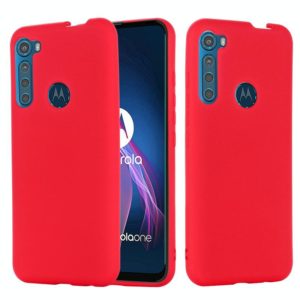 For Motorola One Fusion+ Pure Color Liquid Silicone Shockproof Full Coverage Case(Red) (OEM)