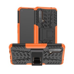 For OnePlus Nord CE 5G Tire Texture Shockproof TPU+PC Protective Case with Holder(Orange) (OEM)