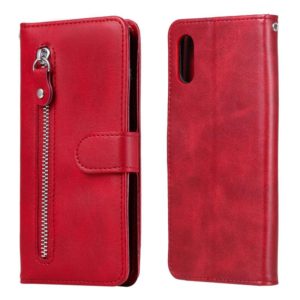 For Xiaomi Redmi 9A Fashion Calf Texture Zipper Horizontal Flip Leather Case with Stand & Card Slots & Wallet Function(Red) (OEM)
