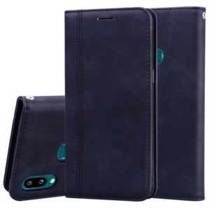 For Samsung Galaxy A10s Frosted Business Magnetic Horizontal Flip PU Leather Case with Holder & Card Slot & Lanyard(Black) (OEM)