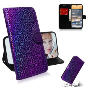 For Nokia 5.3 Solid Color Colorful Magnetic Buckle Horizontal Flip PU Leather Case with Holder & Card Slots & Wallet & Lanyard(Purple) (OEM)