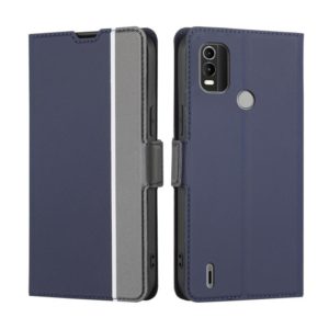 For Nokia C21 Plus Twill Texture Side Button Leather Phone Case(Blue) (OEM)
