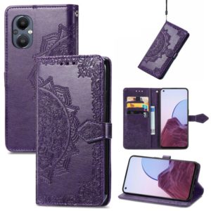 For OnePlus Nord N20 5G Mandala Flower Embossed Leather Case(Purple) (OEM)