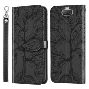 For Sony Xperia 8 Life of Tree Embossing Pattern Horizontal Flip Leather Case with Holder & Card Slot & Wallet & Photo Frame & Lanyard(Black) (OEM)