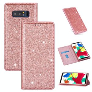 For Samsung Galaxy Note 8 Ultrathin Glitter Magnetic Horizontal Flip Leather Case with Holder & Card Slots(Rose Gold) (OEM)