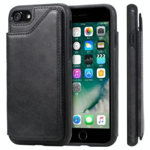 For iPhone 7 / 8 Shockproof Calf Texture Protective Case with Holder & Card Slots & Frame(Black) (OEM)