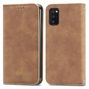 For Samsung Galaxy A01 Core / M01 Core Retro Skin Feel Business Magnetic Horizontal Flip Leather Case with Holder & Card Slots & Wallet & Photo Frame(Brown) (OEM)