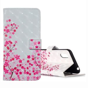 For Galaxy A01 3D Pattern Magnetic Suction Horizontal Flip Leather Case with Holder & Card Slots & Wallet & Photo Holder(Cherry Blossoms) (OEM)
