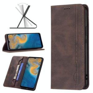 For ZTE Blade A51 Magnetic RFID Blocking Anti-Theft Leather Phone Case(Brown) (OEM)
