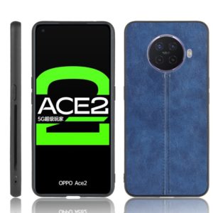 For Oppo Ace2 Shockproof Sewing Cow Pattern Skin PC + PU + TPU Case(Blue) (OEM)