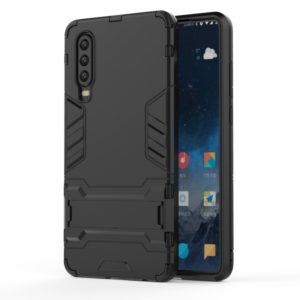 Shockproof PC + TPU Case for Huawei P30, with Holder(Black) (OEM)