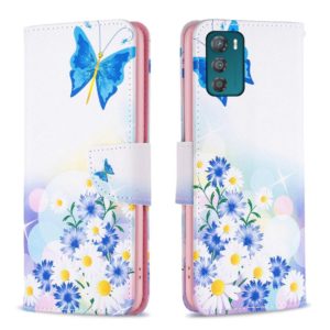 For Motorola Moto G42 4G Colored Drawing Pattern Leather Phone Case(Butterfly Love) (OEM)