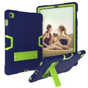 For Galaxy Tab S5e T720 Contrast Color Silicone + PC Combination Case with Holder(Navy Blue +Olivine) (OEM)